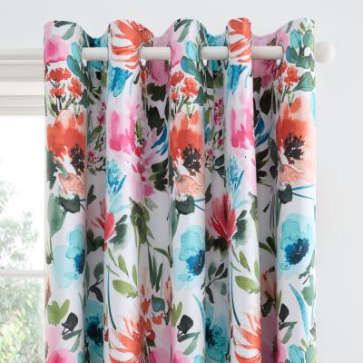 Dunelm Malin Summer Blooms Blackout Eyelet Curtains MultiColoured