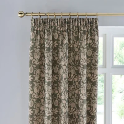 Dunelm Vintage Pod Linen Print Pencil Pleat Curtains