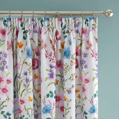 Dunelm Foxley Ditsy Polycotton Blackout Pencil Pleat Curtains