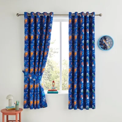 Dunelm Cosmic Space Blackout Eyelet Curtains