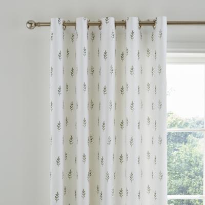 Dunelm Harper Stem Floral Cotton Blackout Eyelet Curtains