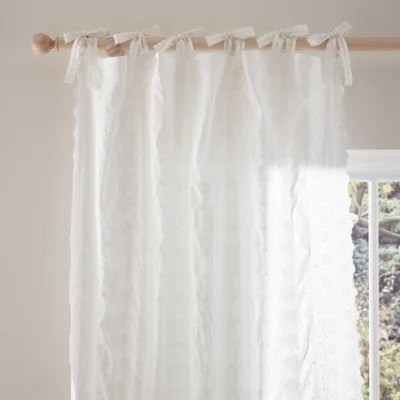 Dunelm Adelina Embroidered Tab Top Voile
