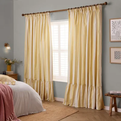 Dunelm Wylder Nature Birdie Stripe Pencil Pleat Curtains