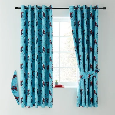 Dunelm Marvel Spiderman Comic Blackout Eyelet Curtains