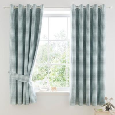 Dunelm Green Gingham Blackout Eyelet Curtains