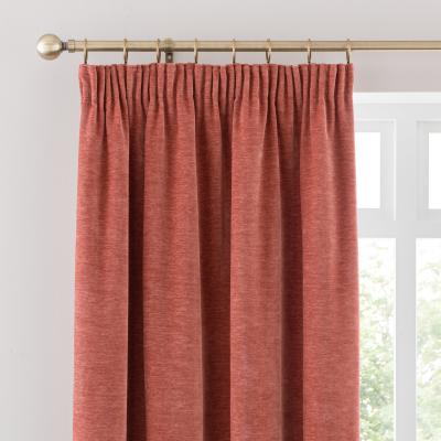 Dunelm Vintage Chenille Pencil Pleat Curtains Clay