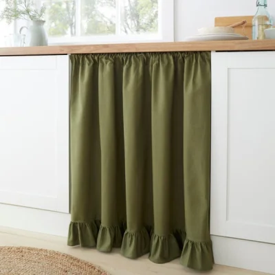 Dunelm Frilled Slot Top Unlined Undercounter Curtain