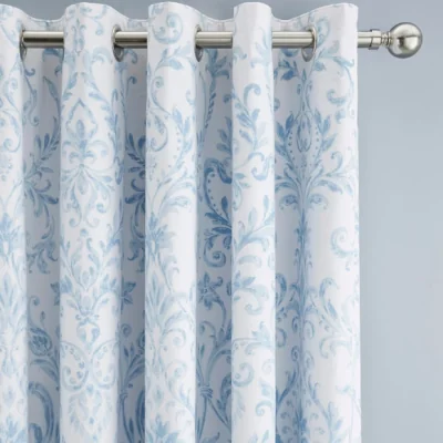 Dunelm Ashleigh Damask 100% Cotton Blackout Eyelet Curtains