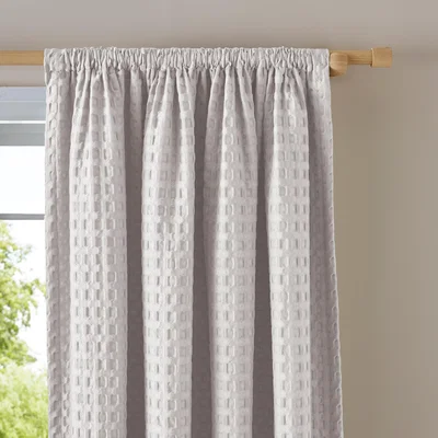 Dunelm Emerson Waffle Slot Top Curtains Sandstone
