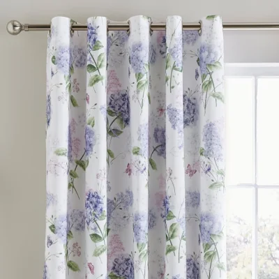 Dunelm Wild Hydrangea Polycotton Eyelet Blackout Curtains