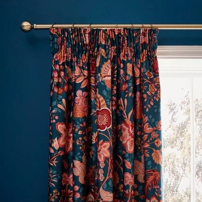 Dunelm Dorma Tree of Life 100% Cotton Sateen Blackout Pencil Pleat Curtains