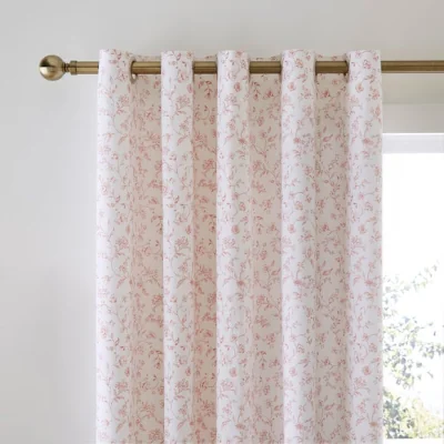Dunelm Floral Toile Polycotton Blackout Eyelet Curtains