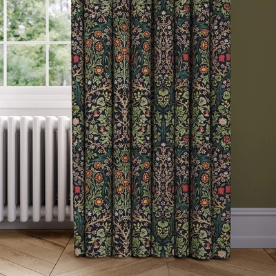 Dunelm William Morris At Home Blackthorn Velvet Made to Measure Curtains Blackthorn Velvet Forest