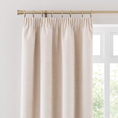 Dunelm Genoa Chenille Blackout Pencil Pleat Curtains Sandstone