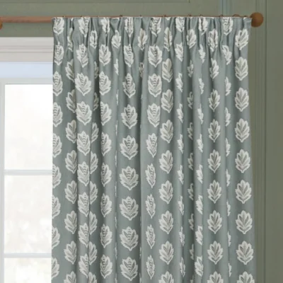 Dunelm Sanderson Sessile Leaf Pencil Pleat Curtains