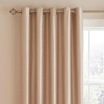 Dunelm Novanna Faux Silk Blackout Eyelet Curtains Ivory
