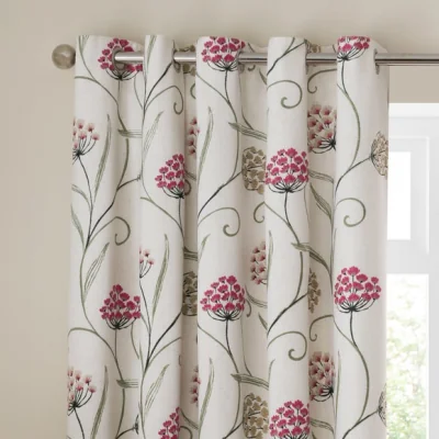 Dunelm Embroidered Allium Eyelet Curtains