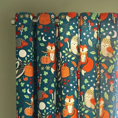 Dunelm Catherine Lansfield Fox and Woodland Friends Eyelet Curtains