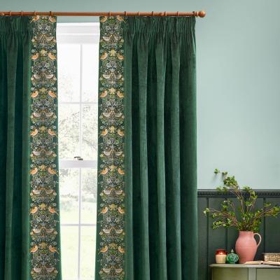 Dunelm Morris & Co. Strawberry Thief Embroidered Pencil Pleat Curtains