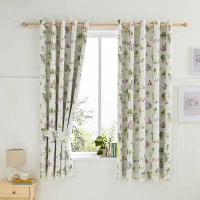 Dunelm Disney Winnie the Pooh Watercolour Cotton Blackout Eyelet Curtains