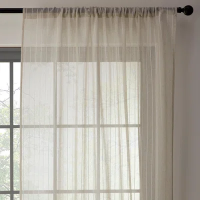 Dunelm Lucia Stripe Slot Top Voile Panel