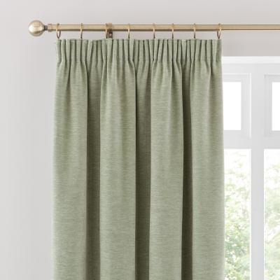 Dunelm Vintage Chenille Pencil Pleat Curtains Sage