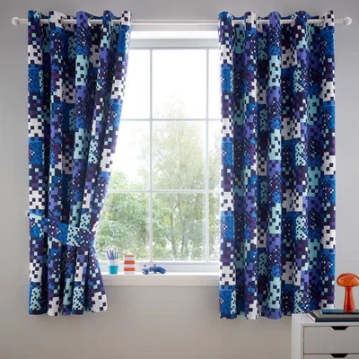Dunelm Pixel Blackout Eyelet Curtains