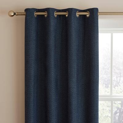 Dunelm Herringbone Chenille Thermal Eyelet Curtains Denim