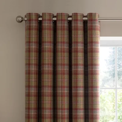 Dunelm Kenmore Check Eyelet Curtains