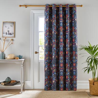Dunelm Ruskin Navy Thermal Door Curtain Navy Blue/Red