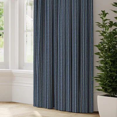 Dunelm Cromer Stripe Made to Measure Curtains Cromer Stripe Indigo
