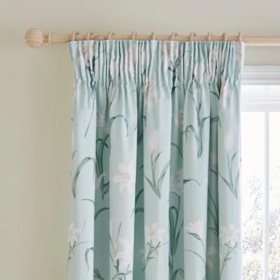 Dunelm Dorma Wildmere 100% Cotton Sateen Blackout Pencil Pleat Curtains