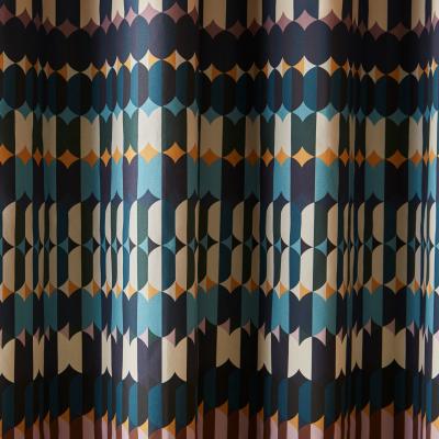Dunelm Oden Geometric Eyelet Curtains MultiColoured