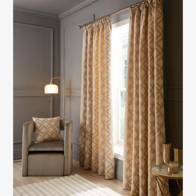 Dunelm Luxe Jacquard Geo Pencil Pleat Curtains