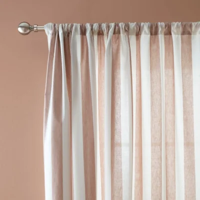 Dunelm Beatrice Woven Stripe 100% Cotton Unlined Slot Top Curtains