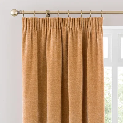 Dunelm Vintage Chenille Pencil Pleat Curtains Soft Blue