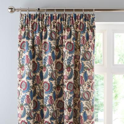 Dunelm Forest Fruits Pencil Pleat Curtains Natural