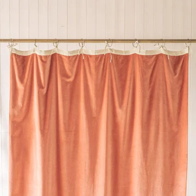 Graham & Green Graham and Green Burnt Sienna Velvet Single Curtain - 140 x 228cm