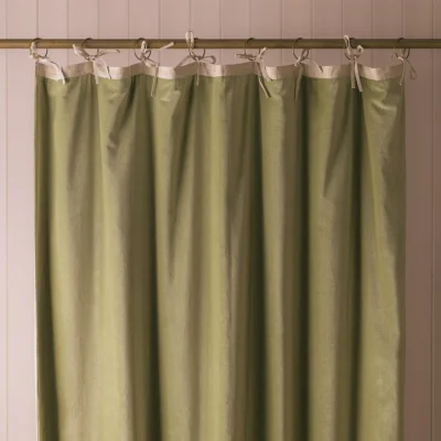 Graham & Green Graham and Green Thyme Velvet Curtain - 140 x 228cm