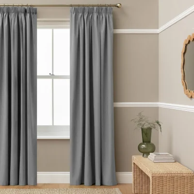 Habitat Habitat Blackout Pencil Pleat Curtain- Flint Grey- 229x229cm