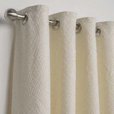 Habitat Habitat Boucle Plain Blackout Lined Eyelet Curtains - Cream