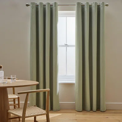 Habitat Habitat Blackout Eyelet Curtain - Sage Green - 137x117cm