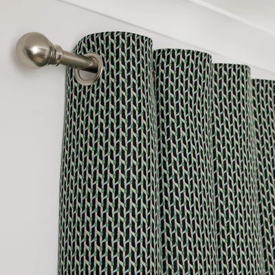 Habitat Habitat Mono Geo Jacquard Curtain - Green