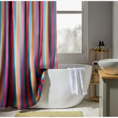 Habitat Habitat Stripe Anti Bacterial Curtain - Multicoloured