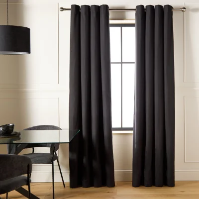 Habitat Habitat Blackout Eyelet Curtain - Black - 168x137cm