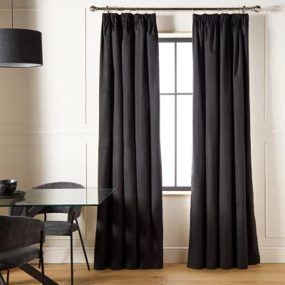Habitat Habitat Blackout Pencil Pleat Curtain - Black - 168x137cm