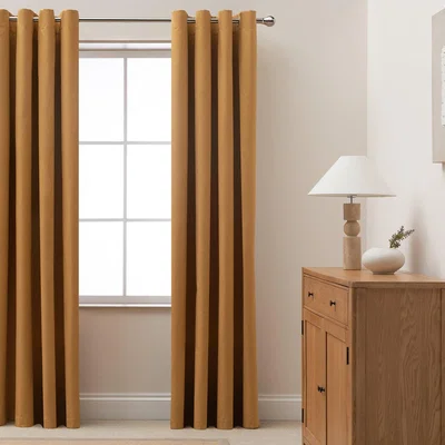 Habitat Habitat Blackout Eyelet Curtain - Mustard - 137x117cm