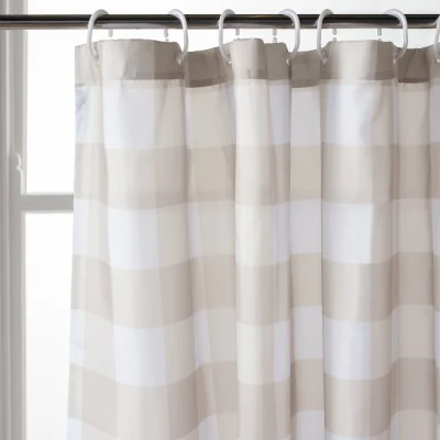 Habitat Habitat Neutral Print Anti Bac Curtain - Natural