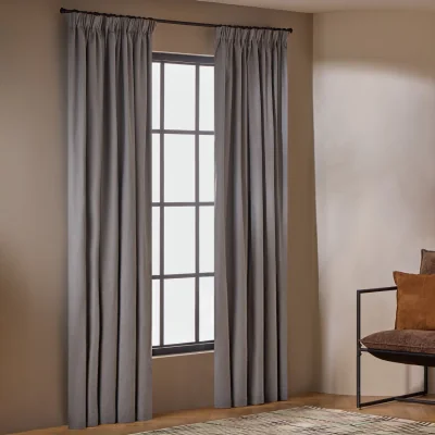 Habitat Habitat With Linen Blackout Pencil Pleat Curtains - Dove Grey - 168x183cm