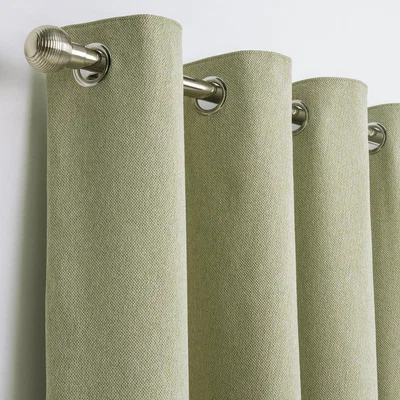 Habitat Habitat Textured Plain Blackout Lined Eyelet Curtains -Green